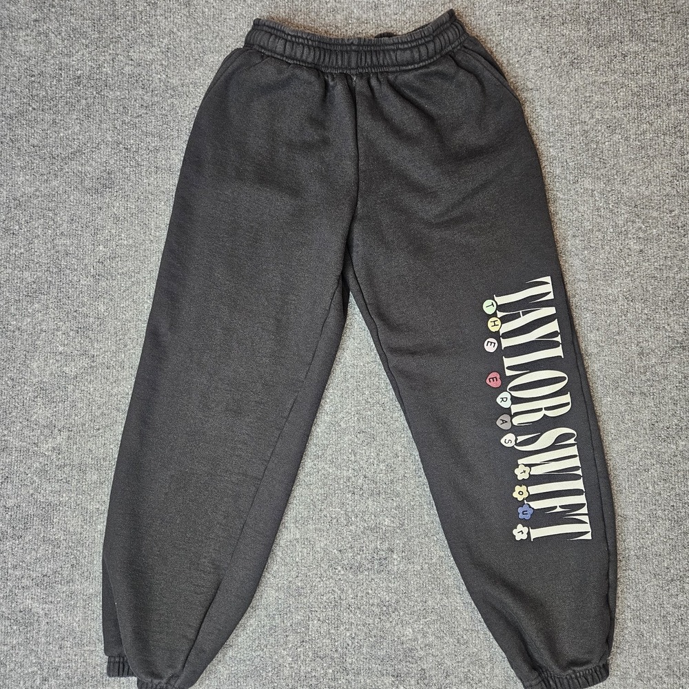 Taylor Swift Eras Tour Joggers Size XS Black Sweatpants Pockets Swiftie